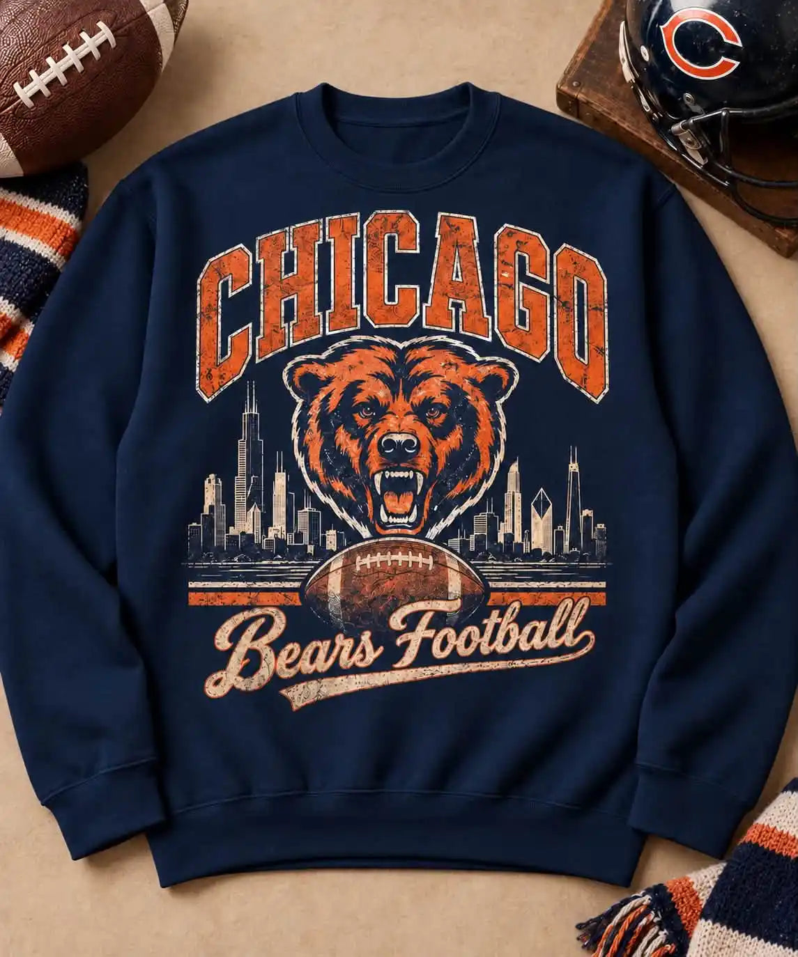 Bears Football Gildan Crewneck Sweatshirt