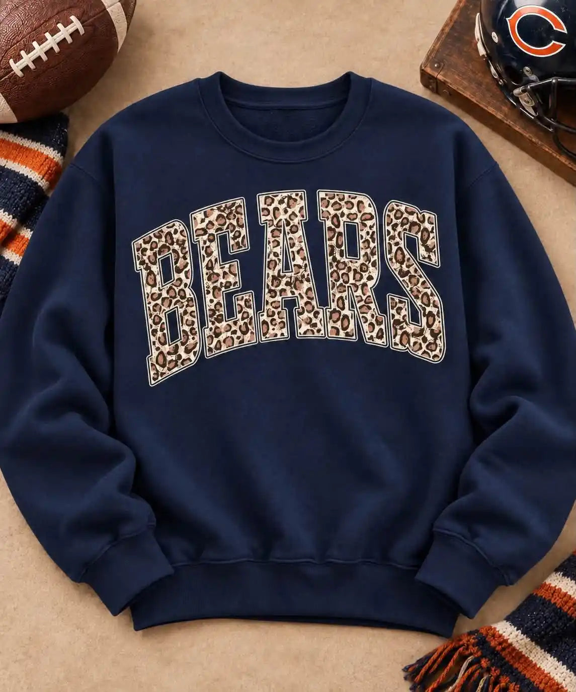 Chicago Bears Cheetah Crewneck Sweatshirt
