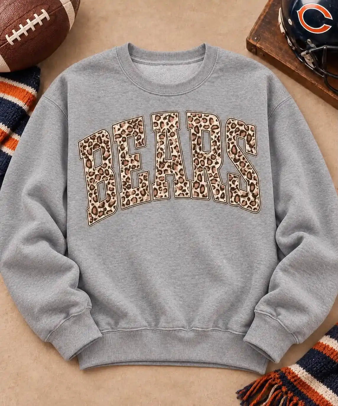 Chicago Bears Cheetah Crewneck Sweatshirt
