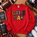 Patchwork Game Day Football Gildan Crewneck Sweatshirt