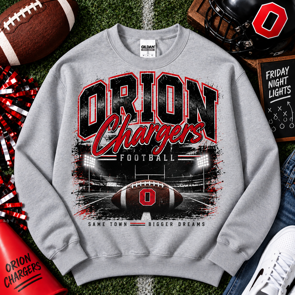 Classic Orion Chargers Football Gildan Crewneck Sweatshirt