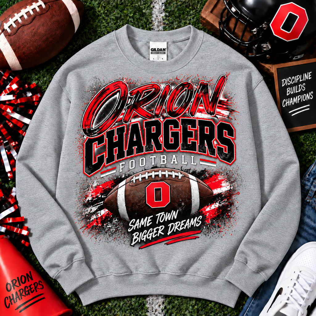 Orion Chargers Football Spirit Gildan Crewneck Sweatshirt