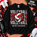 Orion Chargers Repeating Volleyball Crewneck Sweatshirt