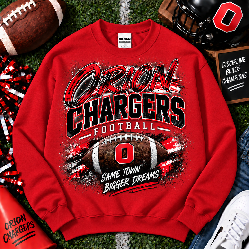 Orion Chargers Football Spirit Gildan Crewneck Sweatshirt
