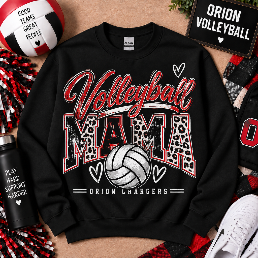 Orion Volleyball Mama Spirit Gildan Crewneck Sweatshirt