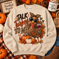 Talk Turkey to Me Leopard Thanksgiving Crewneck Sweatshirt