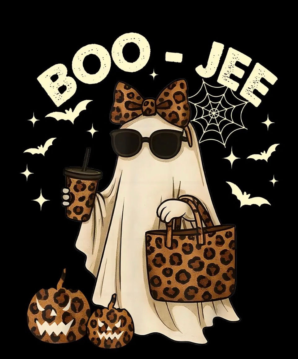 Boo-Jee leopard Halloween ghost design
