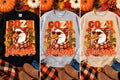 Cozy Season goose fall crewneck sweatshirt in black, gray, and sand