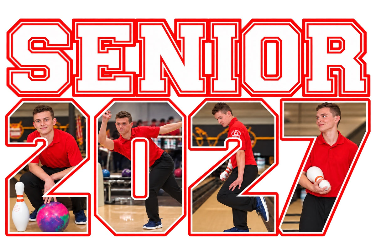 Senior 2027 custom bowling DTF transfer design