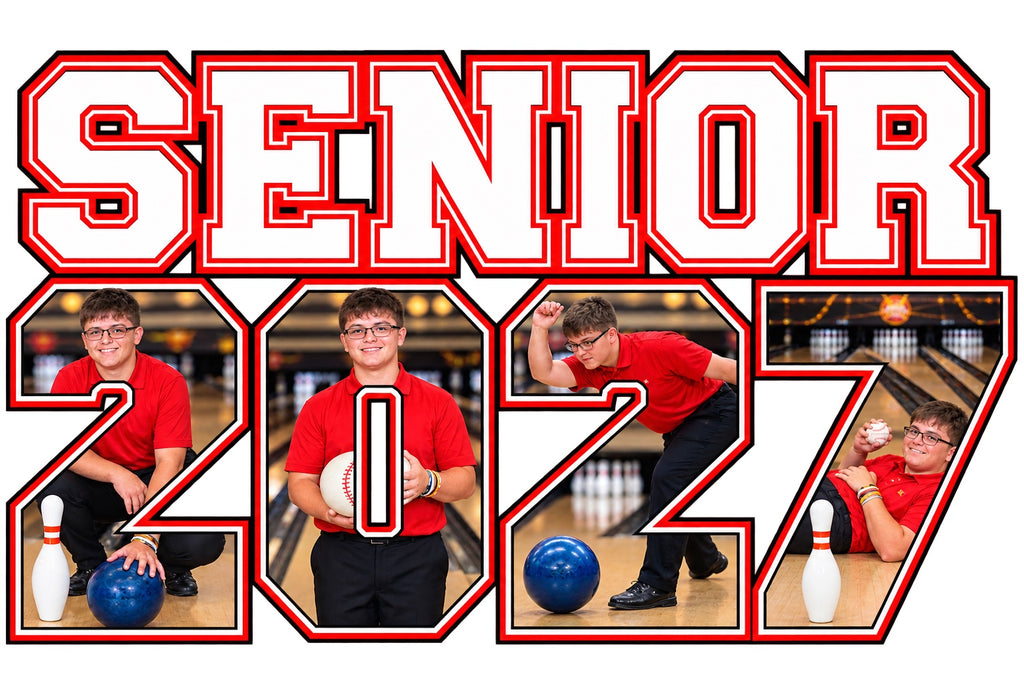 Senior 2027 custom bowling DTF transfer design