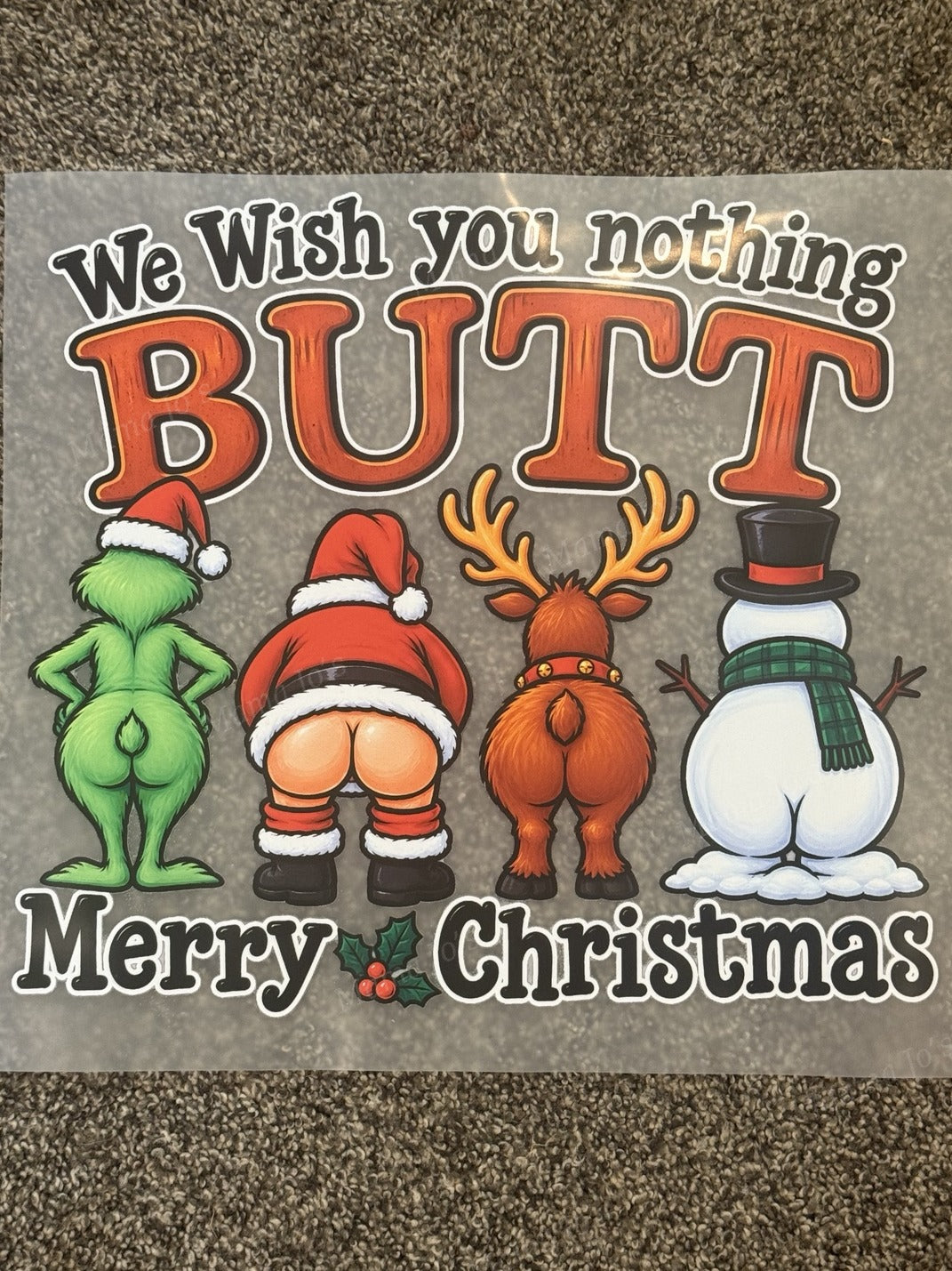 Christmas Funny BUTT DTF Transfer
