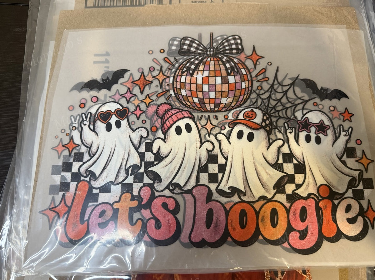 Let's Boogie Ghosts Halloween DTF Transfer
