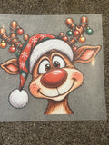 Smiling Christmas Reindeer DTF Transfer