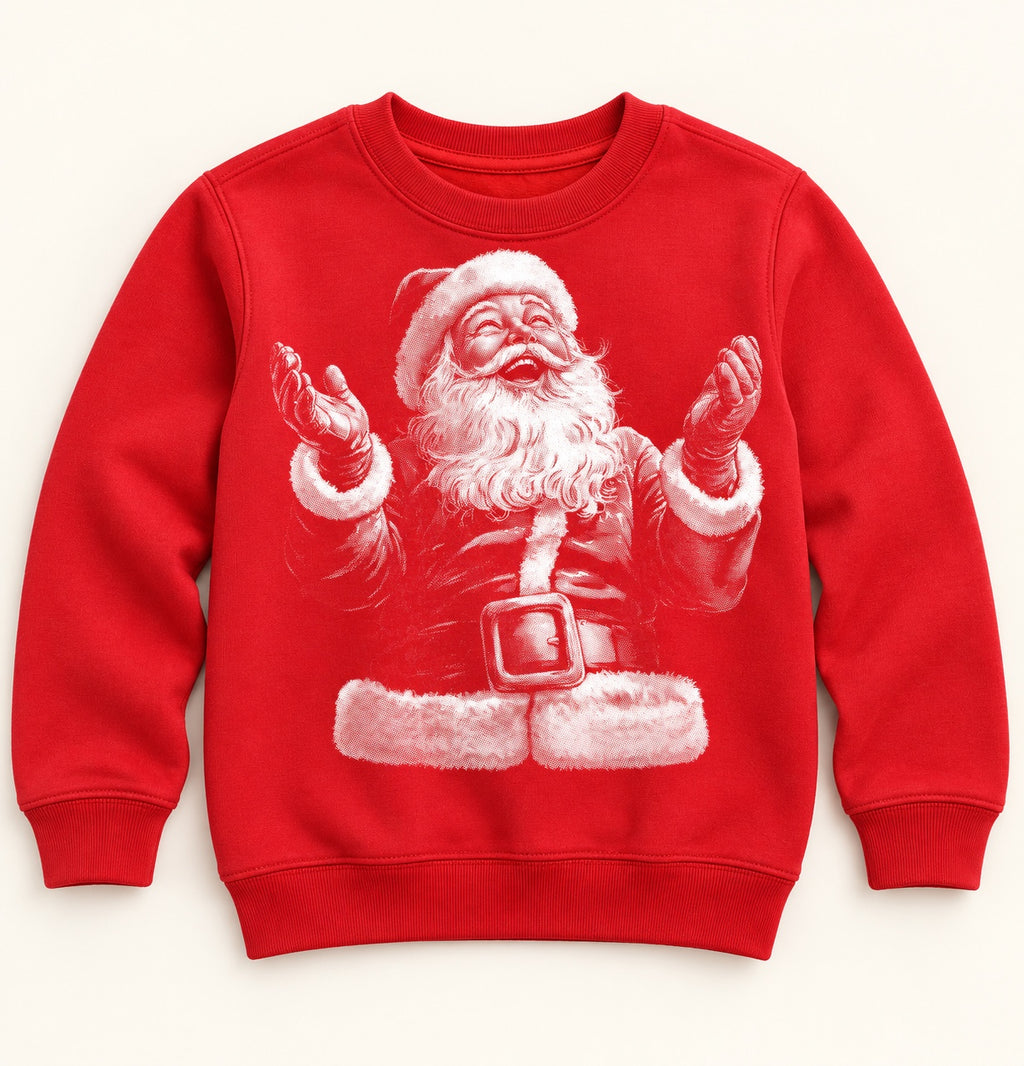 Matching red vintage Santa crewneck mockup