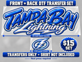 Tampa Bay Lightning front and back DTF transfer set
